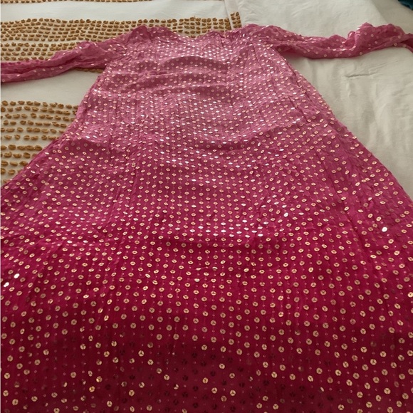 kawal s Dresses & Skirts - Fuchsia Sequin Dot Maxi Dress/indian Pakistani